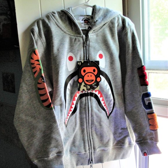 BAPE Other - Bathing Ape Baby Milo Hoodie Gray NWT FREE APE TOY